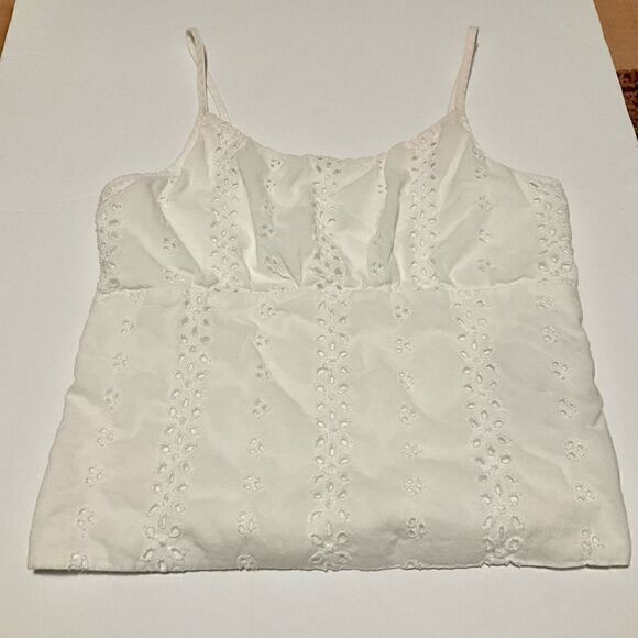 Abercrombie Kids White Eyelet Spagetti Strap Tank. Size 12 - Picture 6 of 11